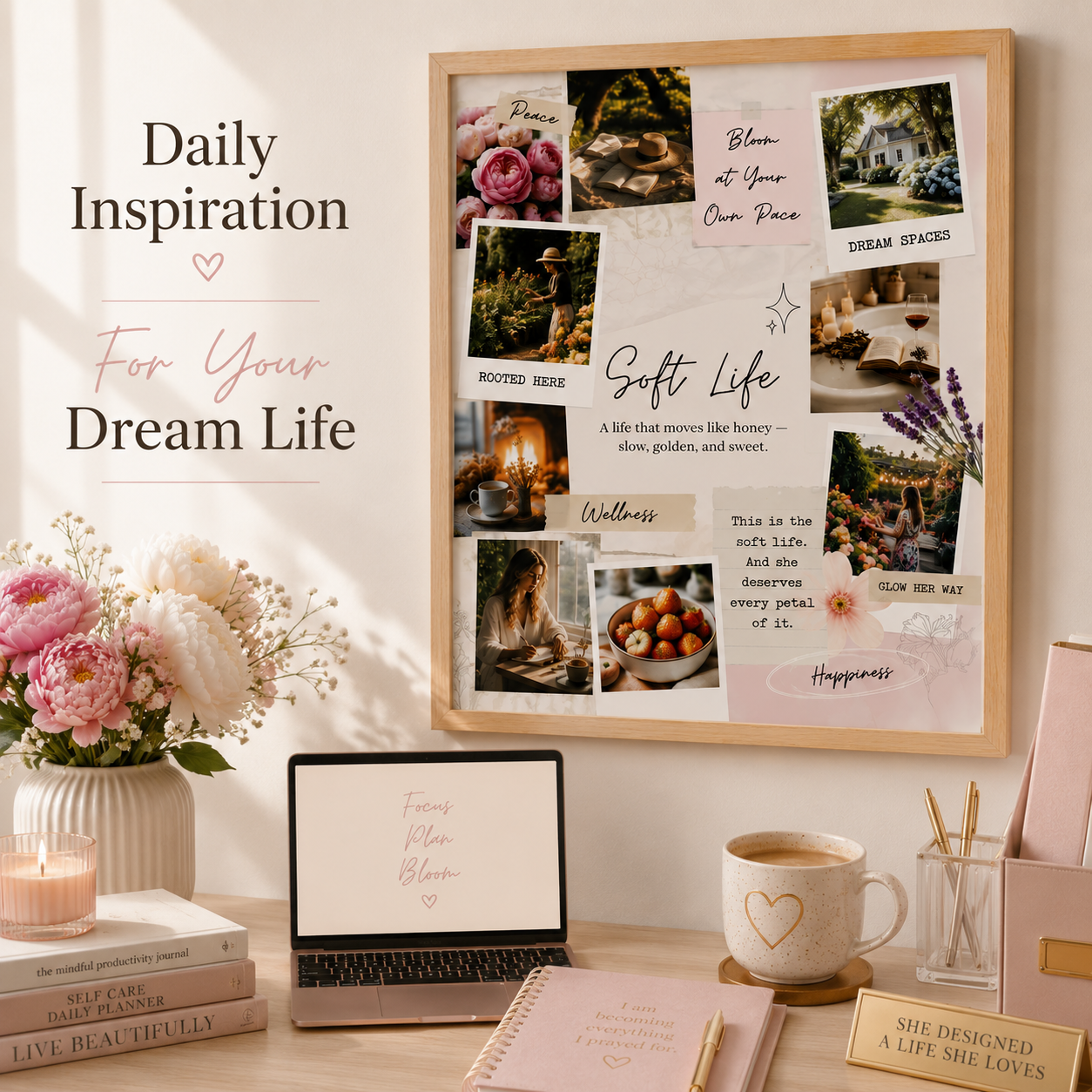 Dream Life Vision Board | Motivational Wall Art Print