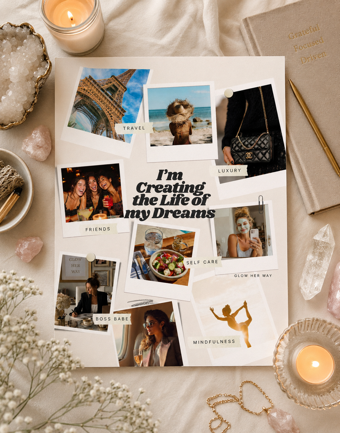 Dream Life Vision Board | Motivational Wall Art Print