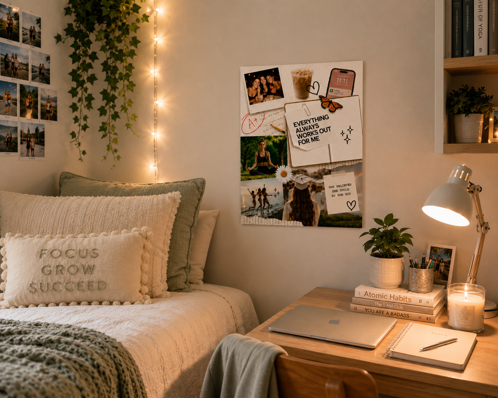 Dorm Art Vision Board | Motivational Poster for College Student